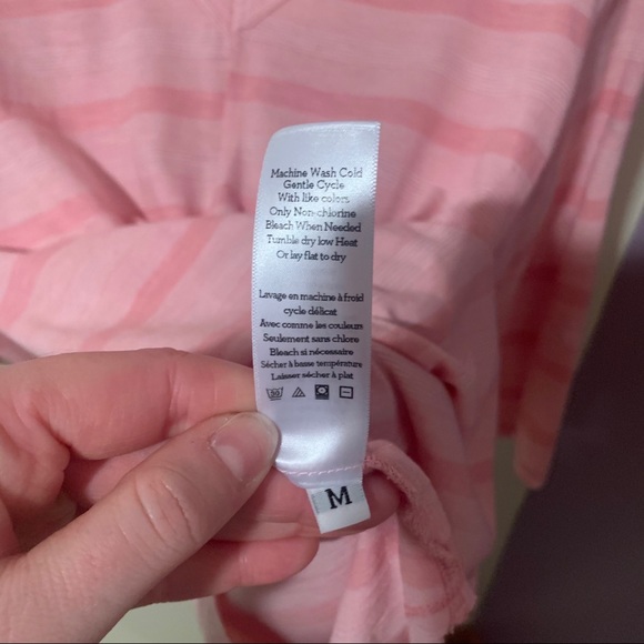 ANTHRO Left of Center Pink Stripped Top-Md - Picture 6 of 7